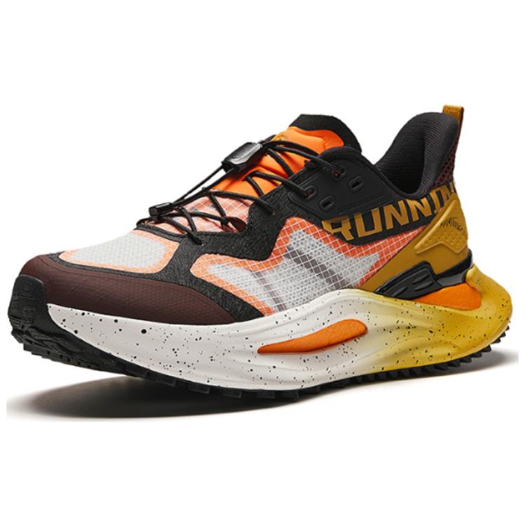 Anta Comfortable Slip Resistant Cushioning Low top Running Shoes Men’s White Black Orange