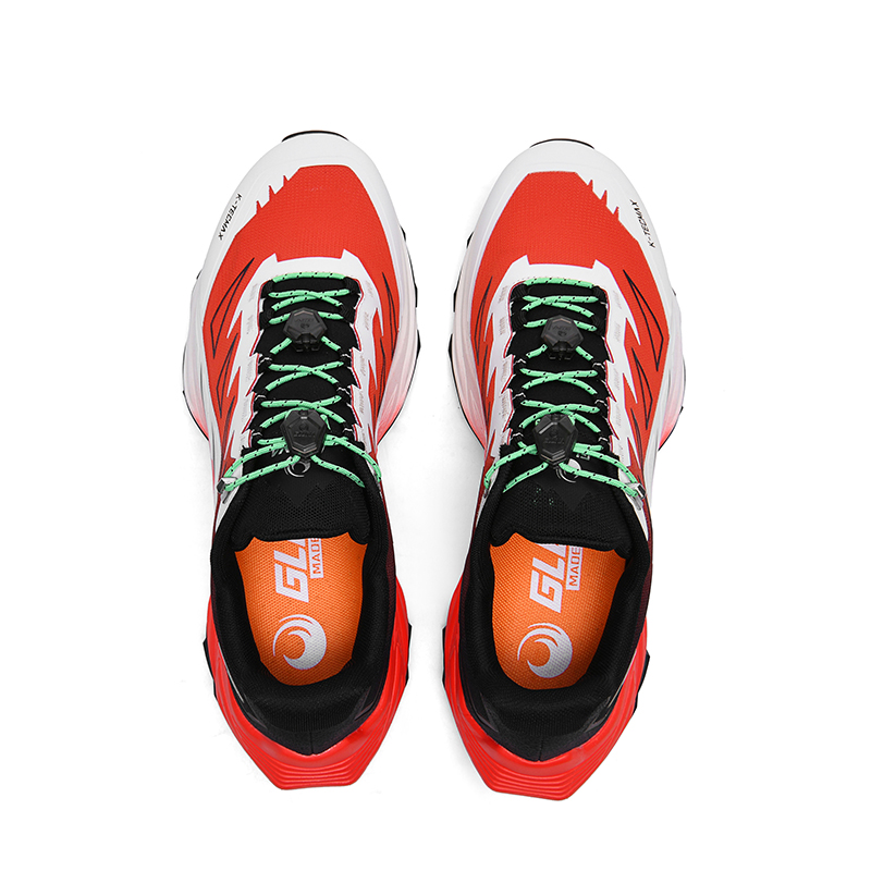 GLUNA Running Shoes Unisex Low Top White/Red