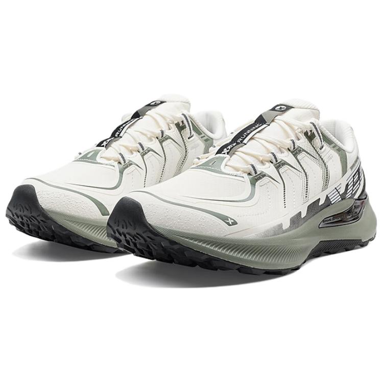 XTEP Cushioning Slip Resistant Abrasion Resistant Low top Casual Running Shoes Men’s White Black Green