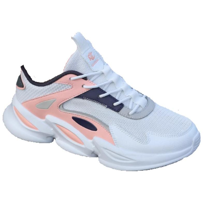QIAODAN Cushioning Abrasion Resistant Breathable Lightweight Low top Running Shoes Women’s White Pink