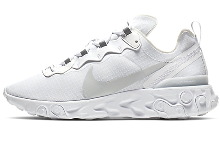 Nike React Element 55 SE simple versatile shock anti -skid low -top marathon running shoes men's pure white