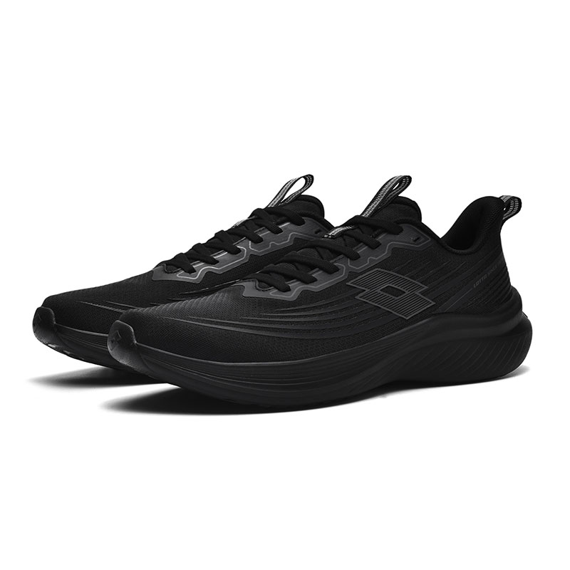 LOTTO Jump Wave 1.0 Fabric Breathable Lightweight Rebound Low top Casual City Commuting Running Shoes Men’s Black