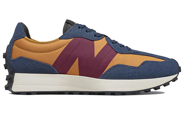 New Balance NB 327 Cushioning Abrasion Resistant Low top Running Shoes Unisex Brown Yellow
