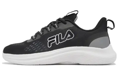 FILA J923W Abrasion Resistant Breathable Low top Running Shoes Men's Black White