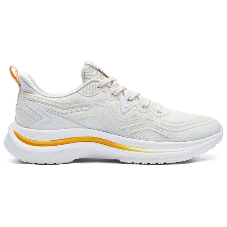Erke Versatile Cushioning Slip Resistant Abrasion Resistant Rebound Low top Running Shoes Men’s White Yellow