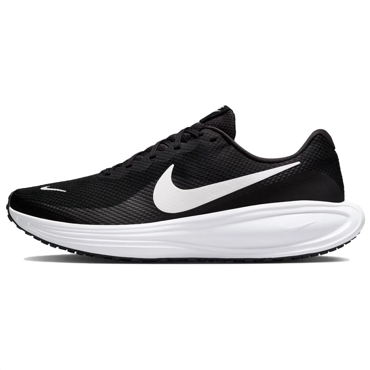 Nike REVOLUTION 8 Mesh, Textile Breathable Cushioning Low top Casual Running Shoes Men's Black White