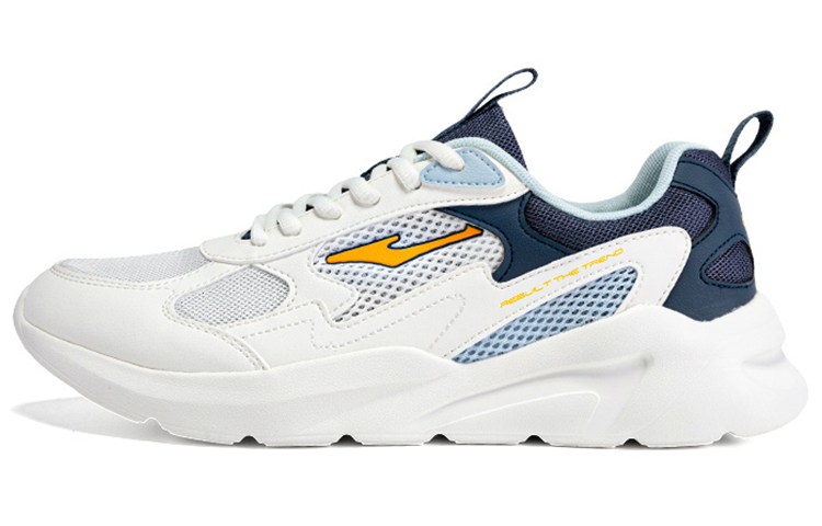 Erke Cushioning Slip Resistant Breathable Low top Running Shoes Men’s Microcrystal White/Gray Ink Blue