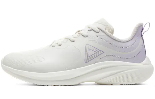 PEAK Cushioning Slip Resistant Abrasion Resistant Low top Sprint Running Shoes Women's Large White Light Purple
