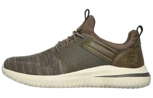Skechers Delson 3.0 Running Shoes Men's Low Top Olive Green/Gray/White