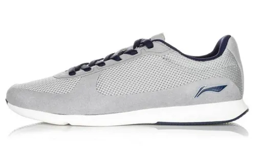 LiNing Cushioning Breathable Abrasion Resistant Slip Resistant Low Top Running Shoes Men's Gray Black White