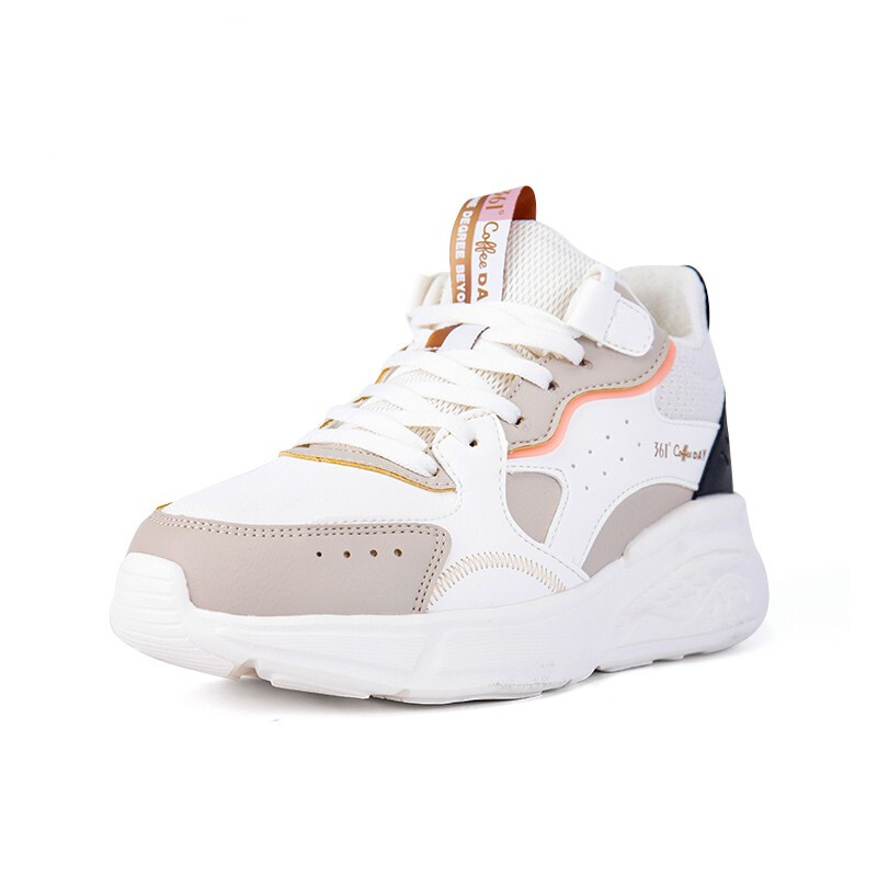 361° Cushioning Slip Resistant Abrasion Resistant Thermal Mid top Casual Running Shoes Women’s White Gray