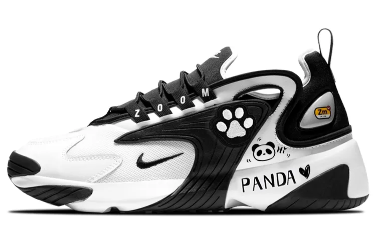 Nike Zoom 2K Synthetic Leather Cushioning Low top Casual Running Shoes Women's Black White