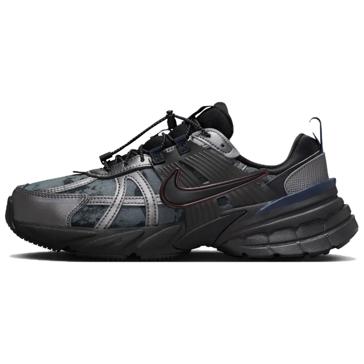 Nike V2K Run Metallic Dark Grey Burgundy Crush Women's