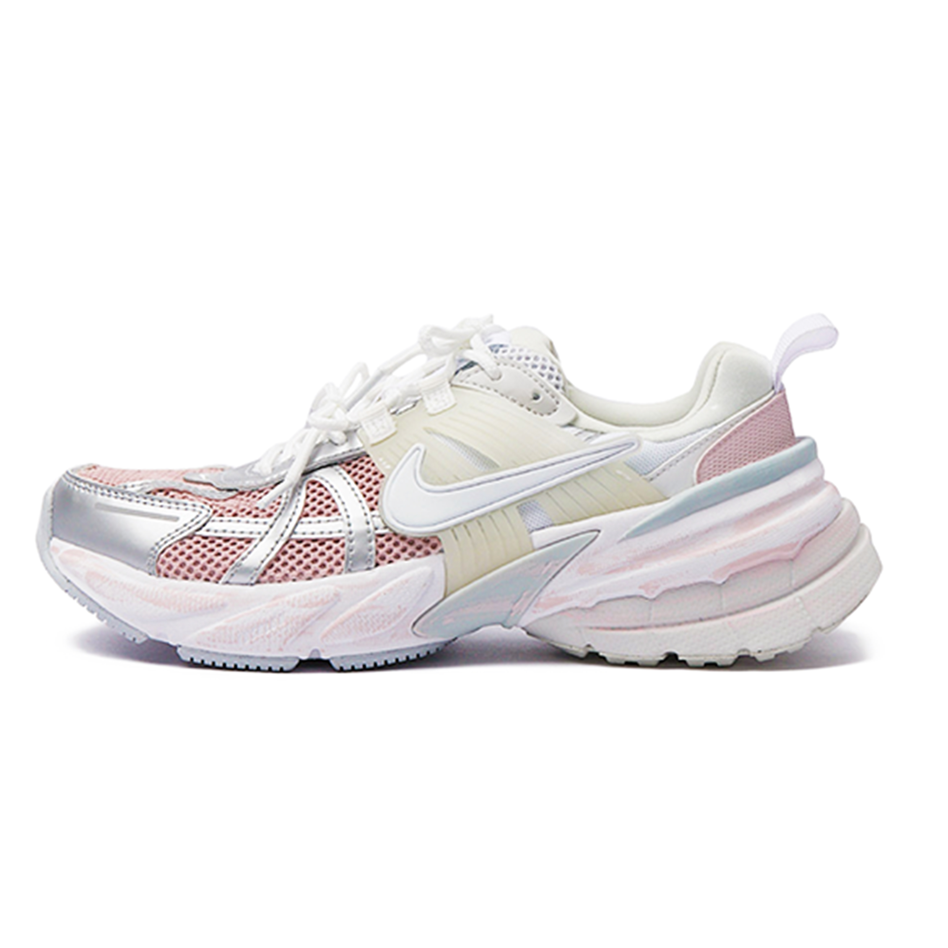 Nike V2K Run Abrasion Resistant Breathable Low top Running Shoes Women’s Pink White Silver