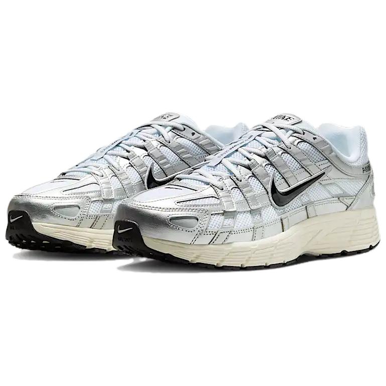 Nike P 6000 White Metallic Silver Flat Silver Black