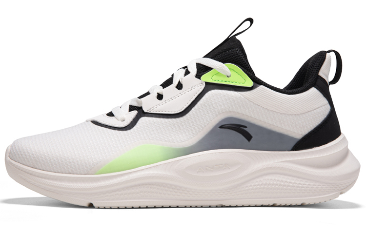 Anta Cushioning Slip Resistant Abrasion Resistant Low top Running Shoes Men’s White Black