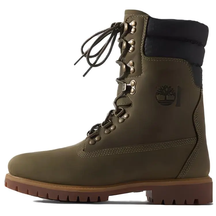 Timberland Leather Knee high Boots Women's Light Green