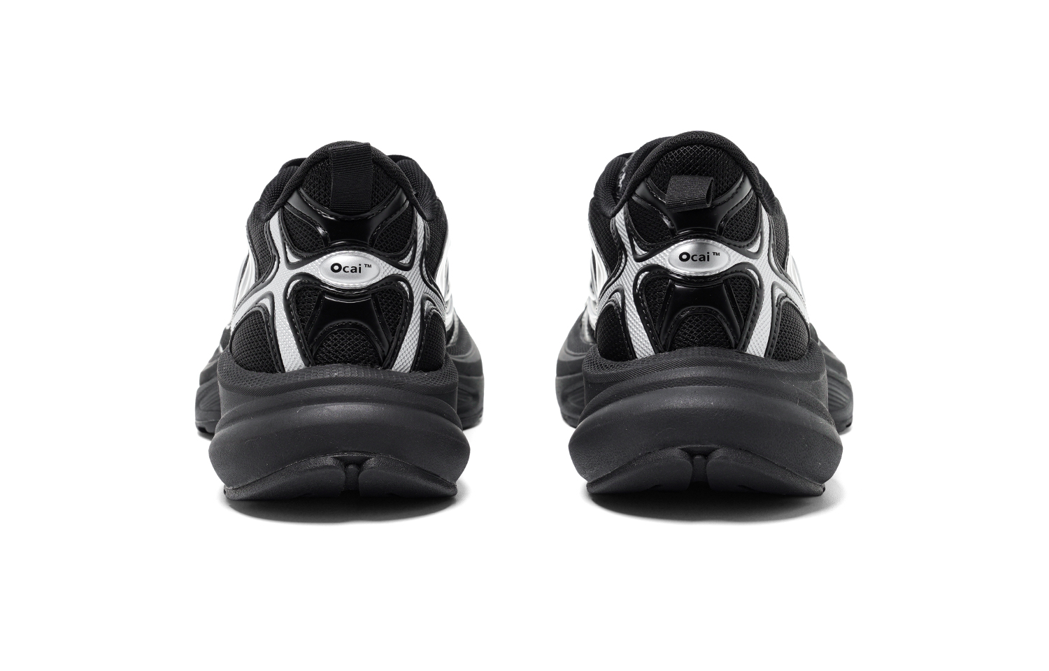 Ocai Slip Resistant Abrasion Resistant Low top Running Shoes Unisex Black Silver