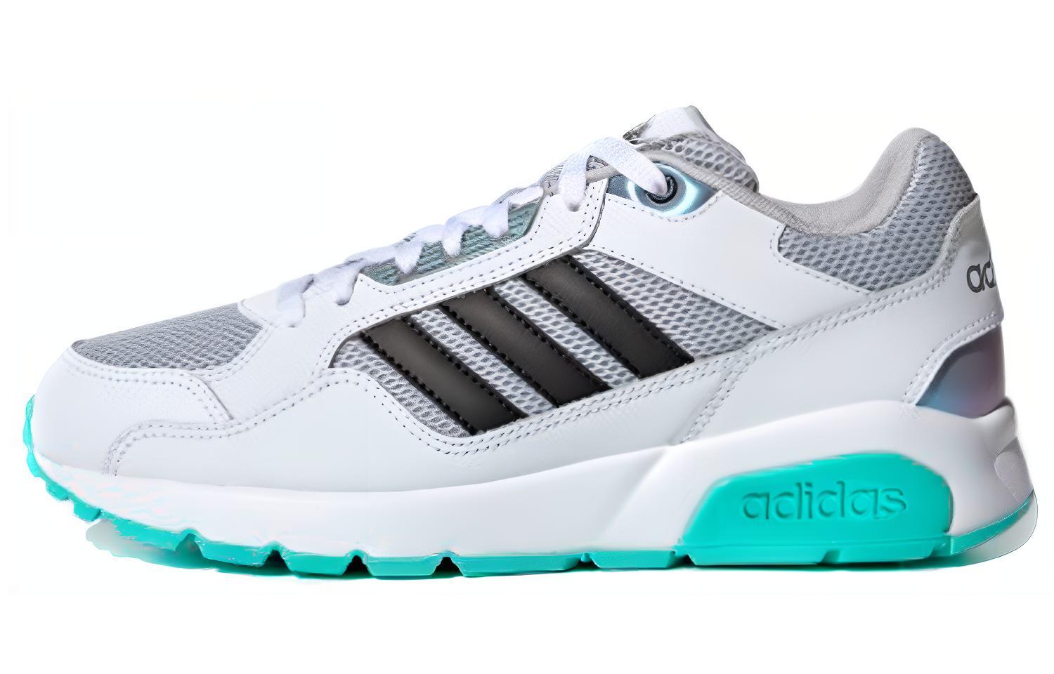 Adidas neo Run9tis retro fabric synthetic leather shock-absorbing anti-slip low-top casual running shoes men's white