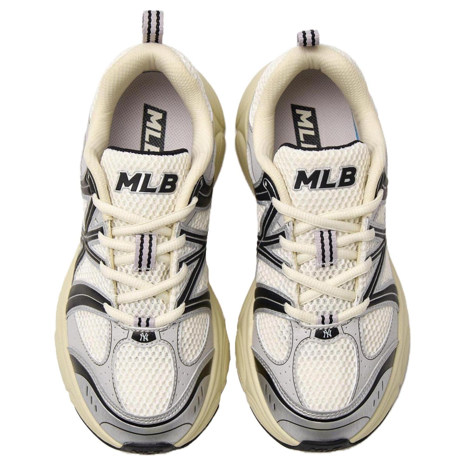 MLB Chunky Runner Ace Runner Abrasion Resistant Low top Running Shoes Unisex Beige Black