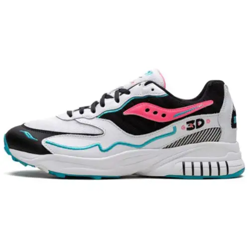saucony 3D Grid Hurricane 'White Black Pink'