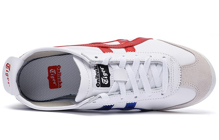 Onitsuka Tiger MEXICO 66 Abrasion Resistant Abrasion Resistant Low top Running Shoes Unisex White Red Blue