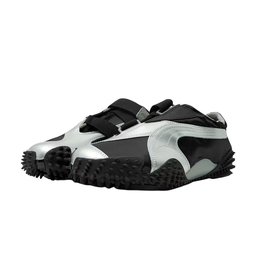 PUMA Mostro Cow Leather, Textile Low top Running Shoes Unisex Black Silver