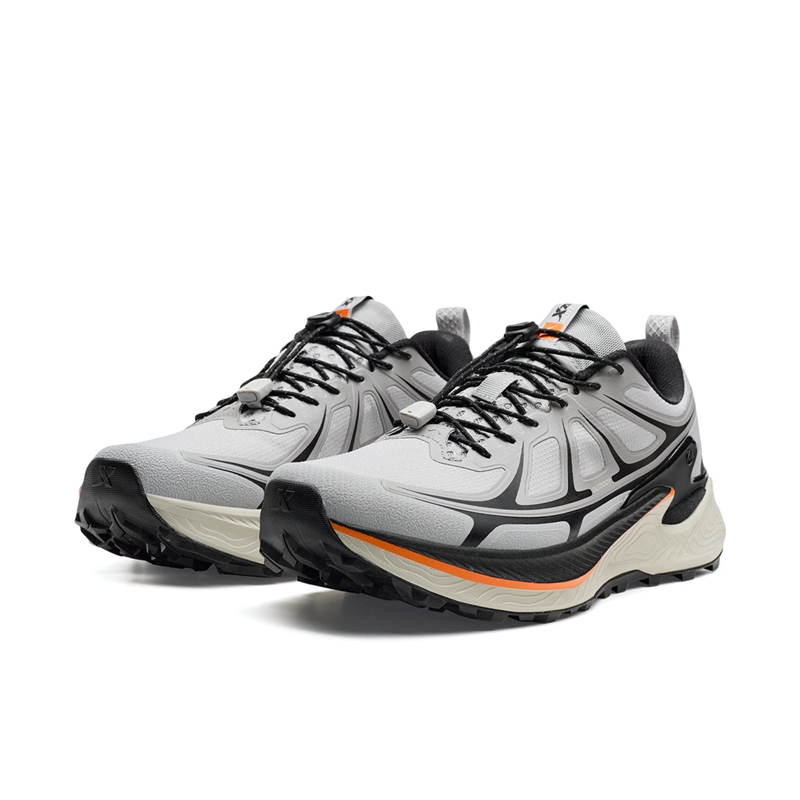 XTEP Chiyama PRO Cushioning Slip Resistant Abrasion Resistant Low top Trail Running Shoes Men’s Ash Gray/Black