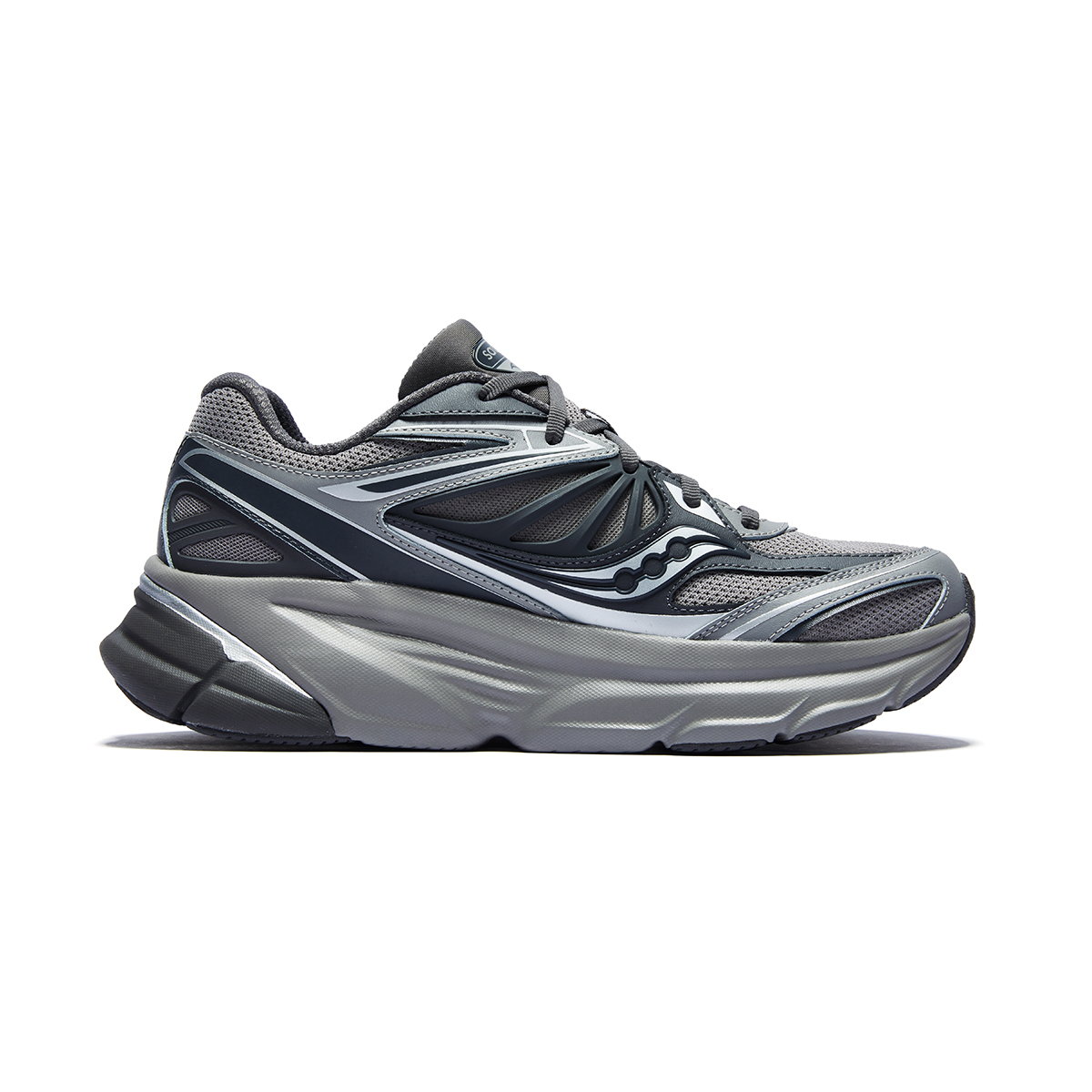 Saucony Low top Casual Running Shoes Unisex Dark Gray Silver Gray