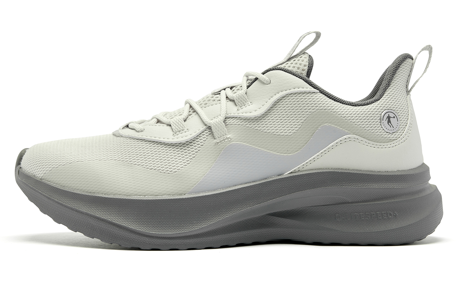 QIAODAN Cushioning Slip Resistant Abrasion Resistant Low top Casual Running Shoes Men’s Gray