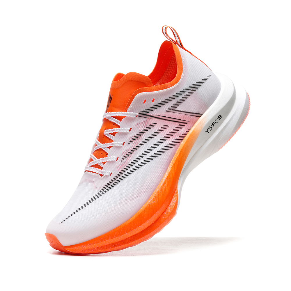 BAOFEISI Cushioning Slip Resistant Abrasion Resistant Low top Full Length Carbon Plate Running Shoes Unisex Orange