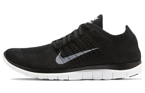 Nike Free RN 4.0 Flyknit Barefoot Feeling Cushioning Comfortable Professional Anti-Slip Low-top Running Shoes Unisex Black