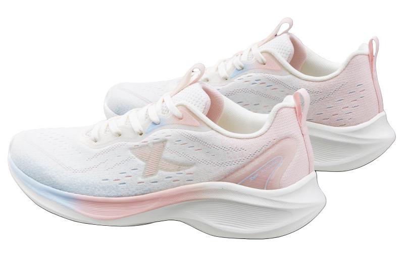 XTEP Cushioning Slip Resistant Breathable Lightweight Rebound Low top Running Shoes Women’s White Pink