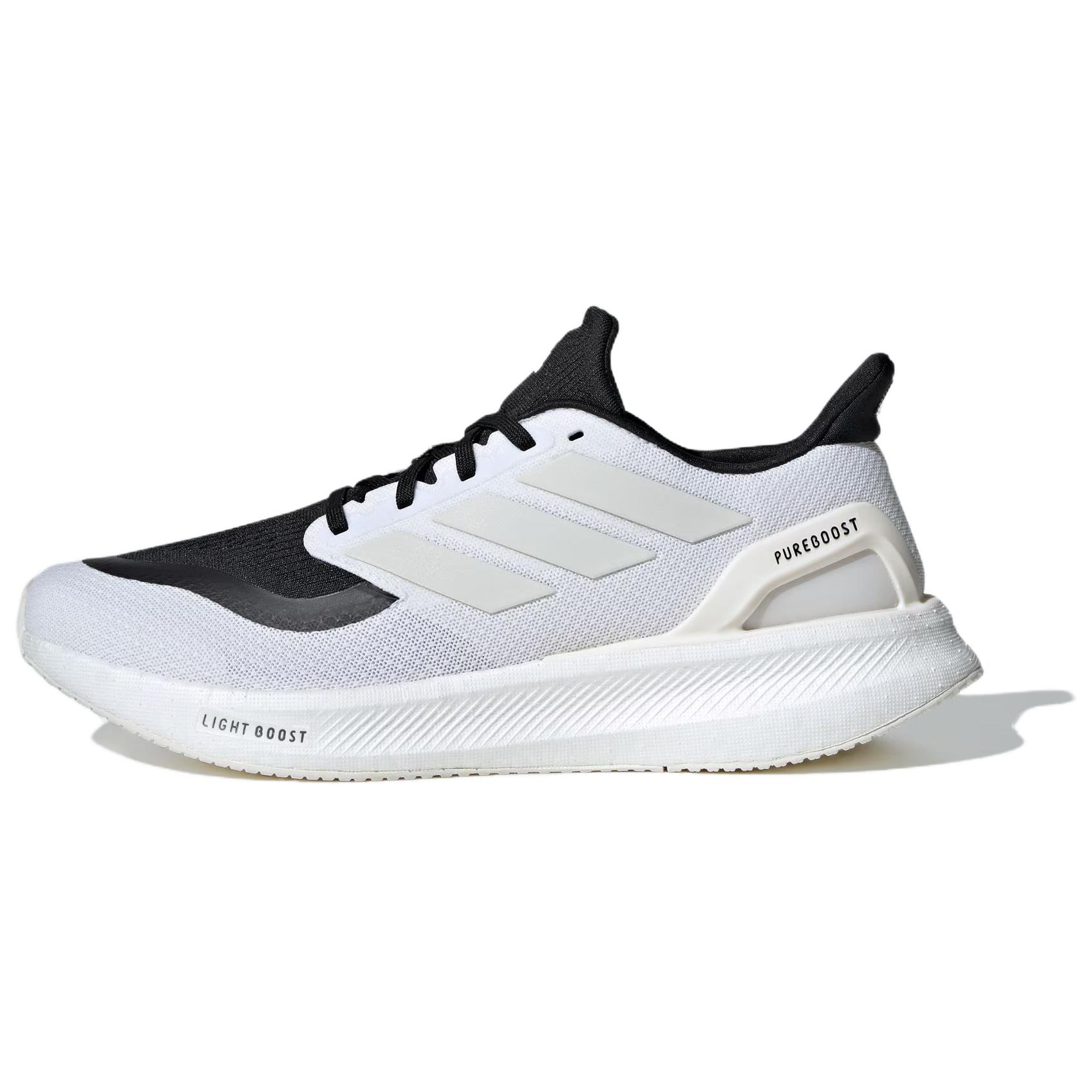 Adidas PUREBOOST 5 ultra-light and comfortable mesh PU fabric TPU wear-resistant breathable rebound low-top casual long-distance running sprint running shoes men and women same style white and black