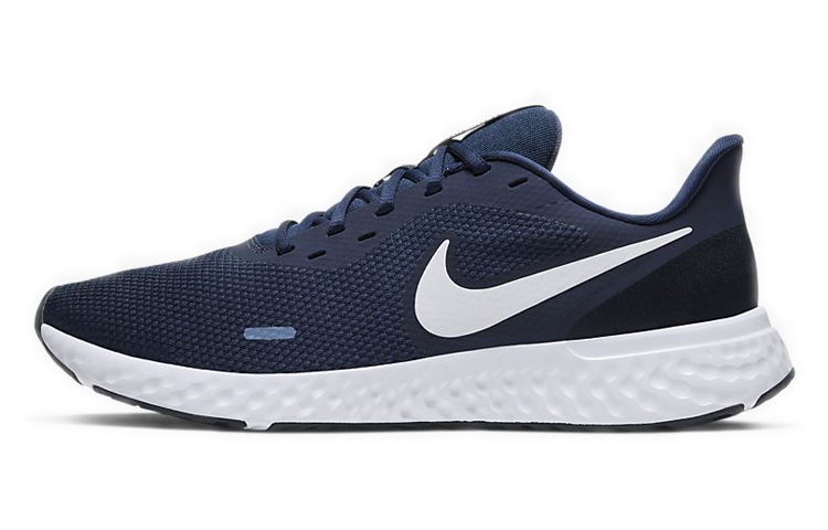 Nike REVOLUTION 5 Revolution 5 sports fabric shock-absorbing, non-slip and wear-resistant low-top running shoes for men, dark blue