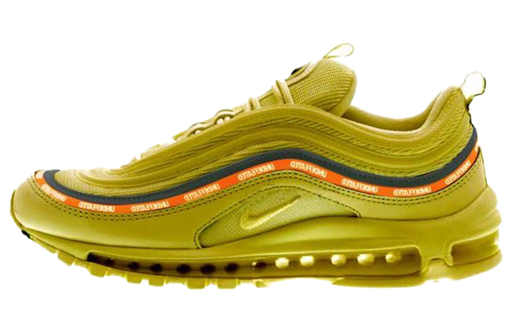 UNDEFEATED x Nike Air Max 97 Fabric Low top Running Shoes Men's Gold
