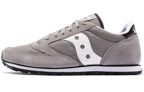 Saucony Jazz Mesh Slip Resistant Lightweight Non slip Lightweight Low top Running Shoes Men's Gray White