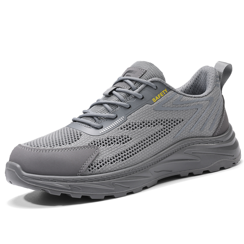 GUYISA Textile, Mesh Impact Resistant, Slip Resistant, Abrasion Resistant Low top Outdoor Shoes Men’s Gray