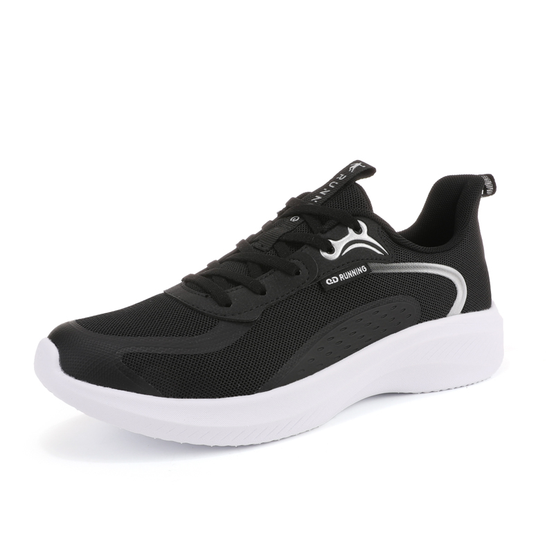 QIAODAN Cushioning Slip Resistant Abrasion Resistant Low top Casual Running Shoes Women’s Black White
