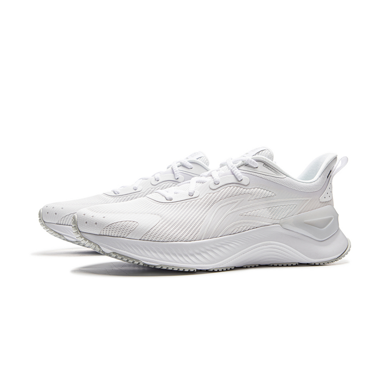 Li Ning Cushioning Slip Resistant Abrasion Resistant Low top Casual Running Shoes Men’s Standard White