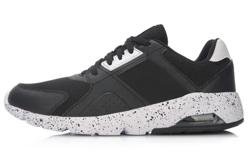 Li Ning Cushioning Low top Running Shoes Unisex Black White