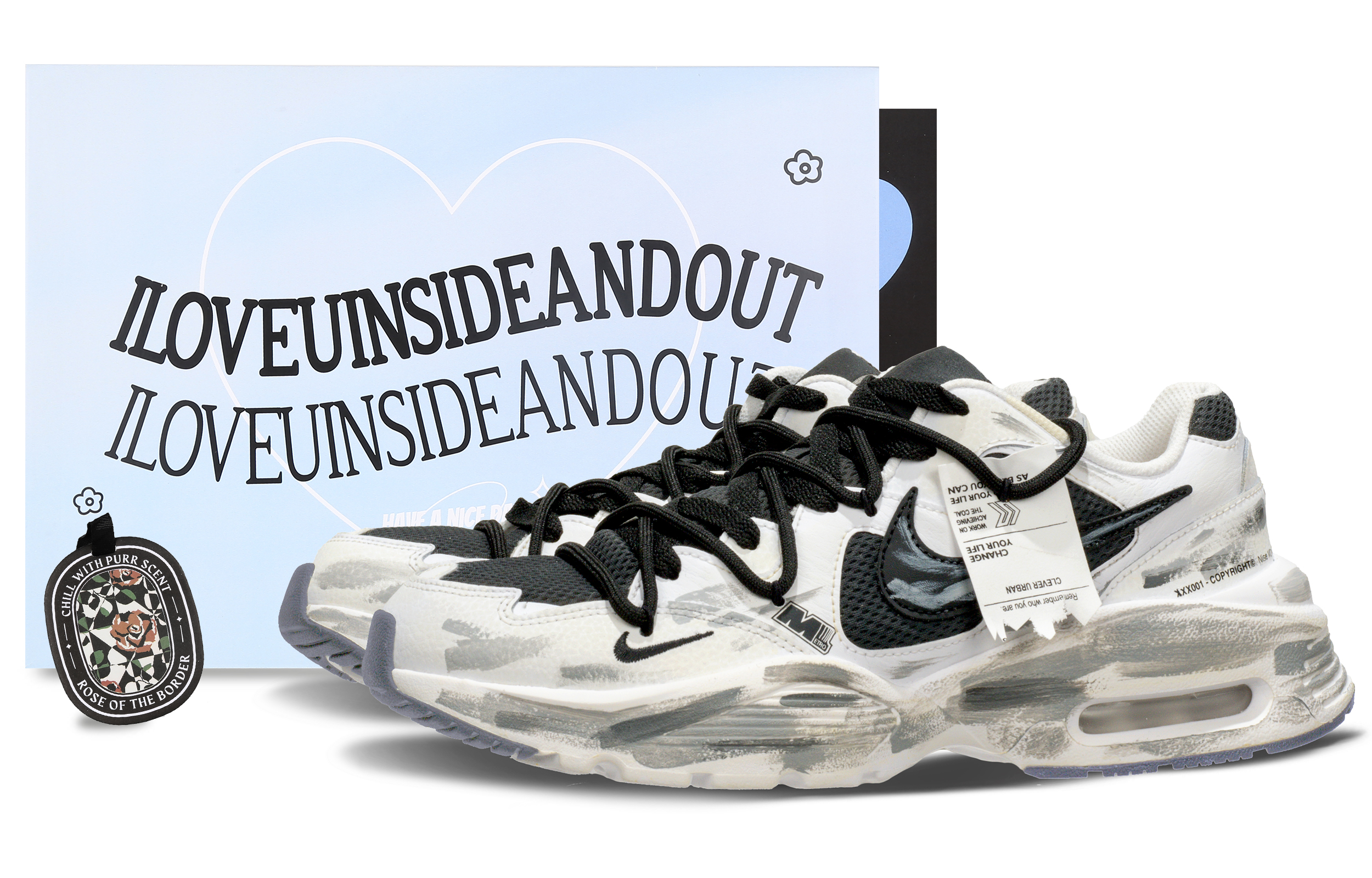 Nike Air Max Fusion Low top Casual Running Shoes Unisex Black White