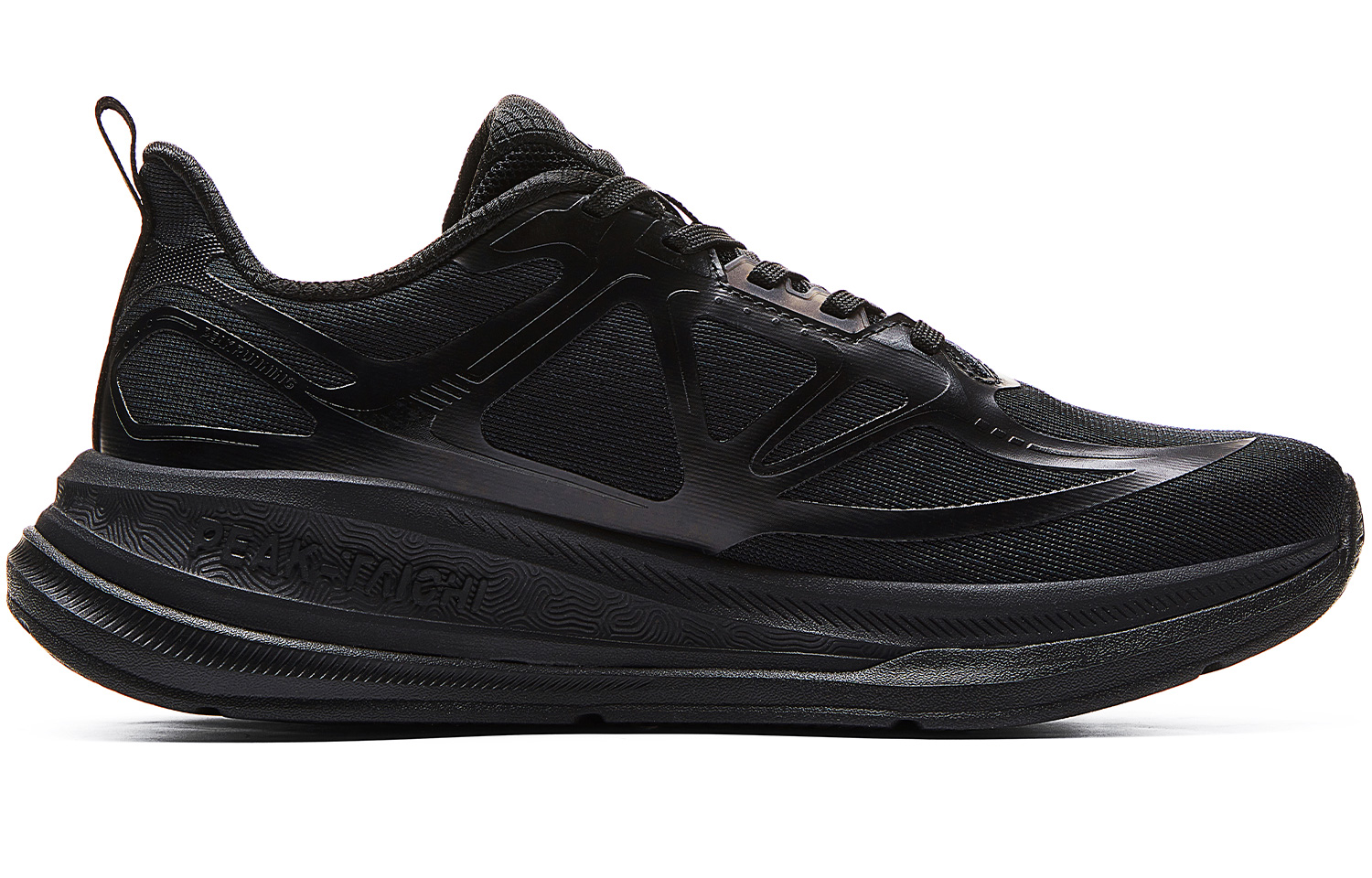 PEAK 24 Hours1.0 Cushioning Breathable Lightweight Rebound Low top Running Shoes Men’s All Black