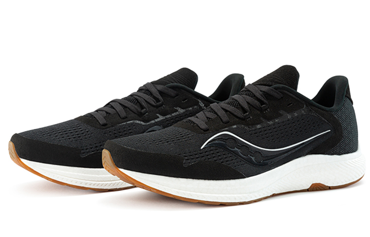 Saucony Freedom 4 Cushioning Slip Resistant Abrasion Resistant Low top Casual Running Shoes Men’s Black White