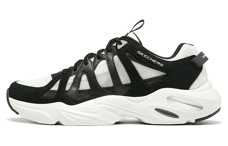 Skechers Stamina Airy Fabric Trendy Low top Chunky Sneakers Men's White Black