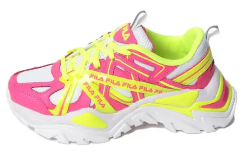 FILA Electrove Comfortable Cushioning, Wear Resistant Low top Running Shoes Women's White Pink Yellow