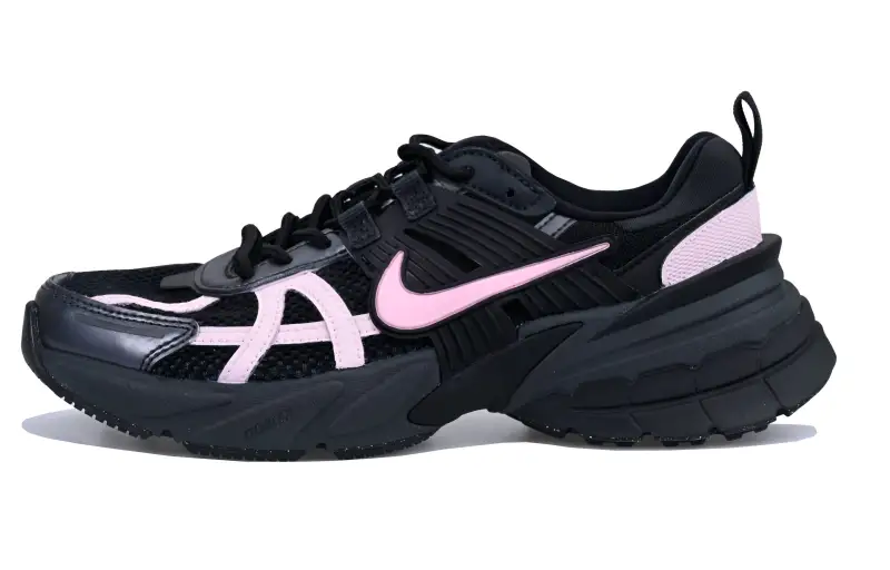 Nike V2K Run Pu Slip Resistant, Abrasion Resistant, Lightweight Low top Running Shoes Women's Black Pink