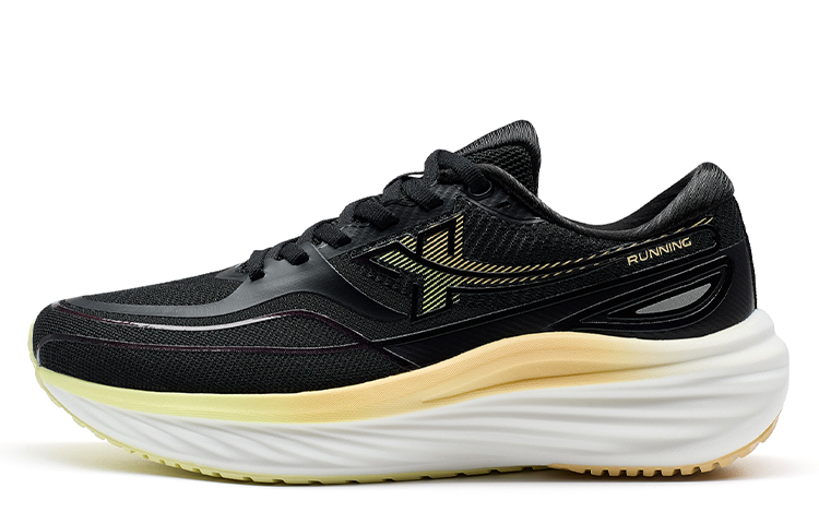 XTEP Running Shoes Women’s Low Top Black/Yellow Fluorescent