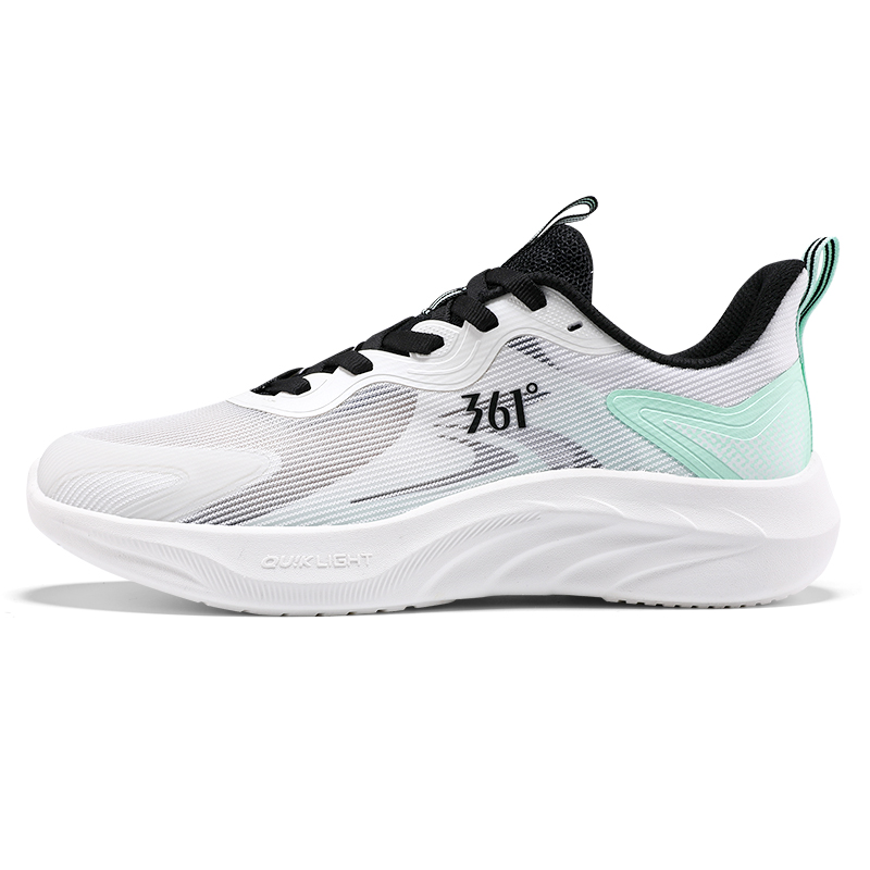 361° Abrasion Resistant Breathable Low top Sprint Running Shoes Men’s White Green