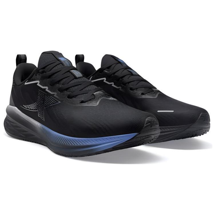XTEP 5.0LITE Fabric Cushioning Abrasion Resistant Cushioning, Wear Resistant Low top Running Shoes Men’s Black Blue